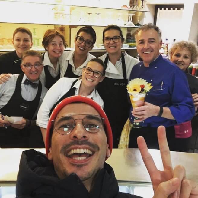 Parte dello staff del Ristorante Gelateria All'Angelo con Il Canal.